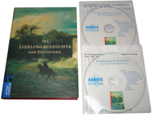 Die Lieblingsgedichte der Deutschen ist ein Hörbuch für Phase B mit vielen Reimen und Versen. Die Audiva Lesung von 70 Gedichten auf 2 CDs.